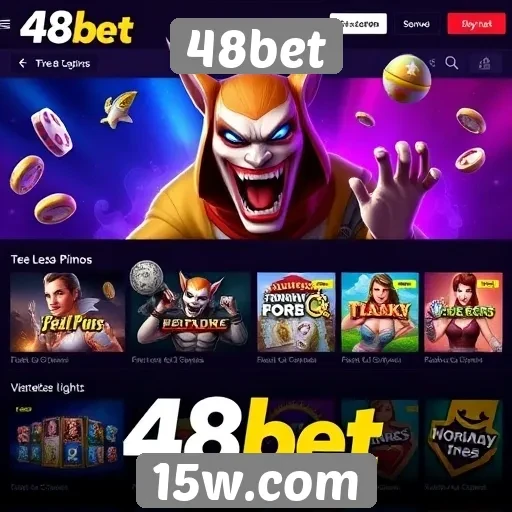 Visão geral das ofertas de jogos no site 48bet